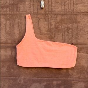 aerie offline One-Shoulder Crop Top in Peach
